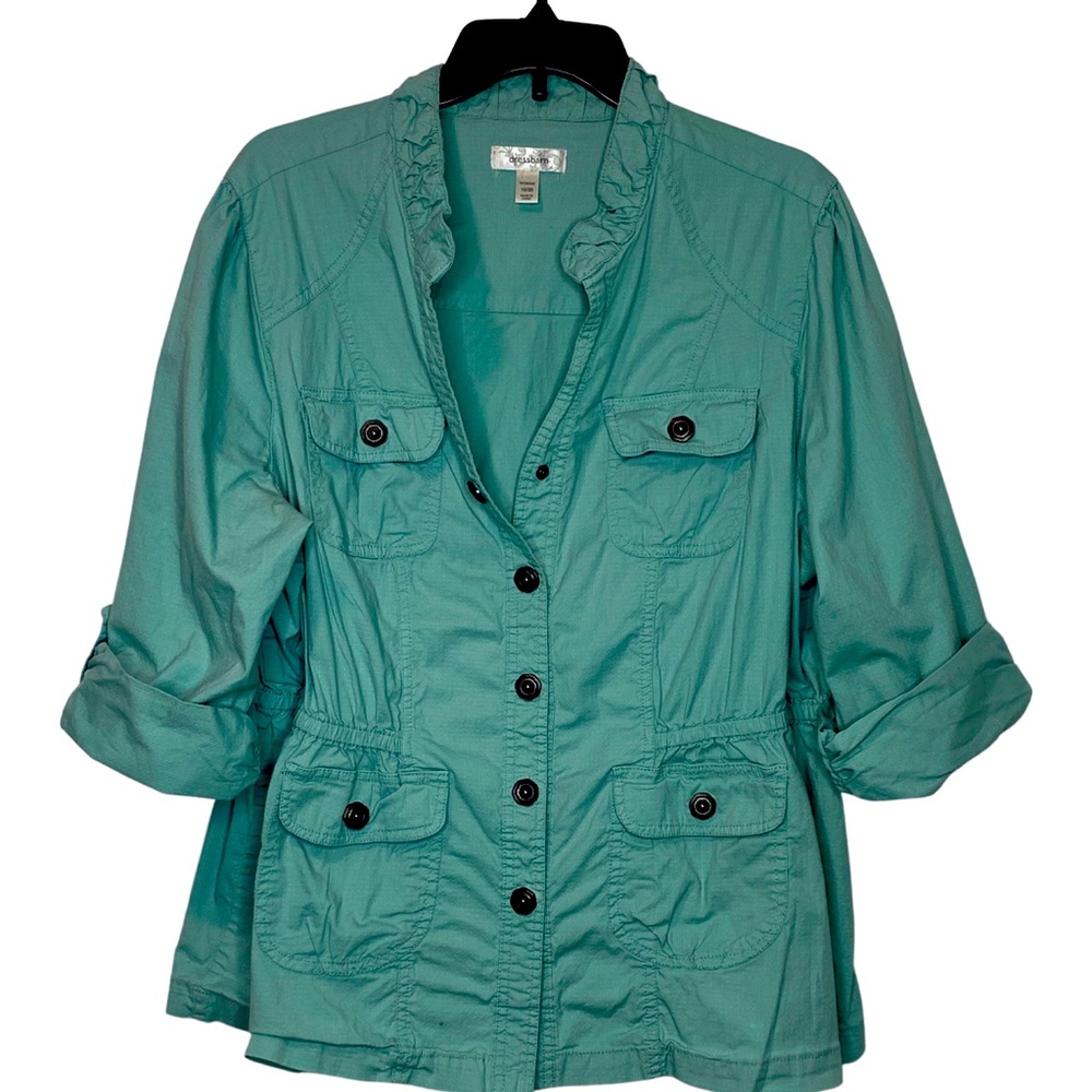 Teal lightweight jacket.